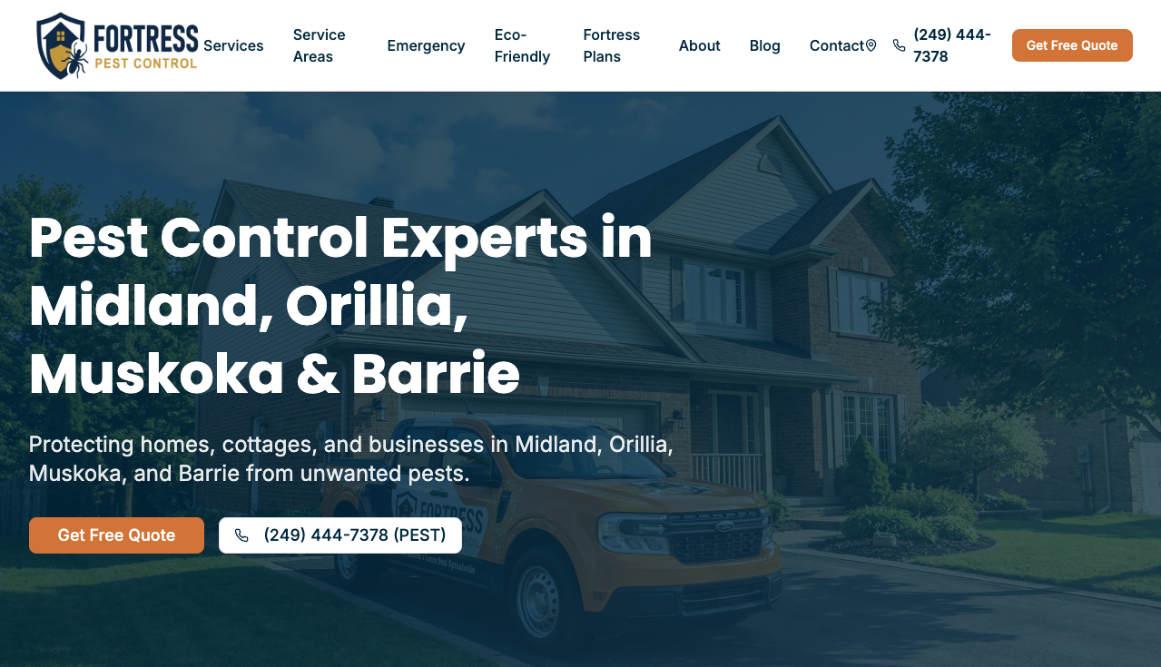 Fortress Pest Control homepage