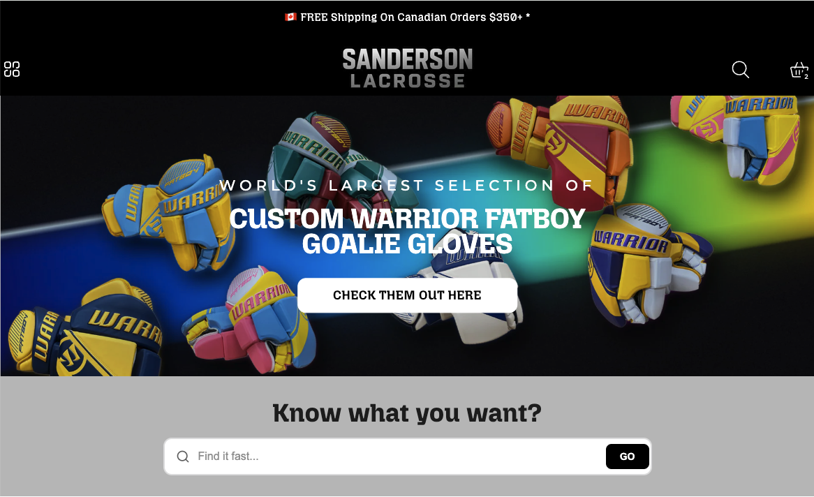 Sanderson Lacrosse homepage